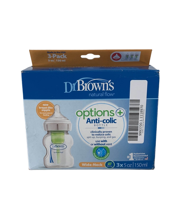 used Dr. Brown's Options+ Anti Colic Wide Neck Bottles, 3-Pack, 5oz