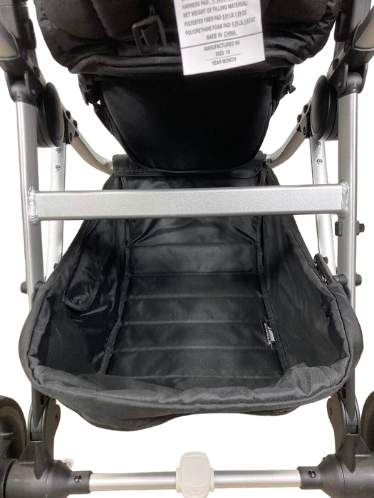 Mockingbird Single to Double Stroller, 2023, Silver with Penny Leather, Windowpane, Black