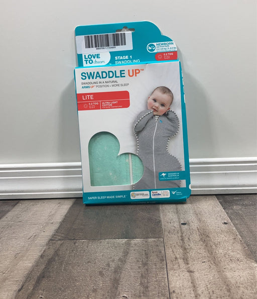 used Love To Dream Swaddle Up Lite Sleep Sack, Newborn, Mint Stars