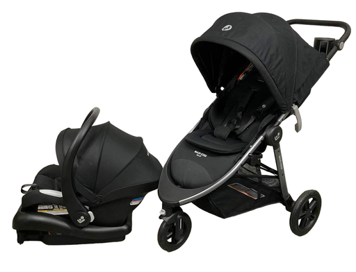 used Maxi-Cosi Gia XP 3-Wheel Travel System with Mico Luxe Car Seat, Midnight Black, 2023