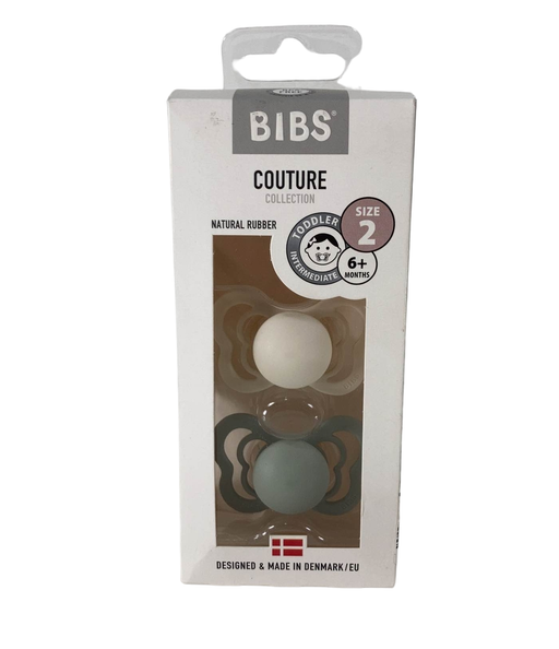 used BIBS Couture Natural Rubber Pacifier, 2 Pack Ivory/Sage