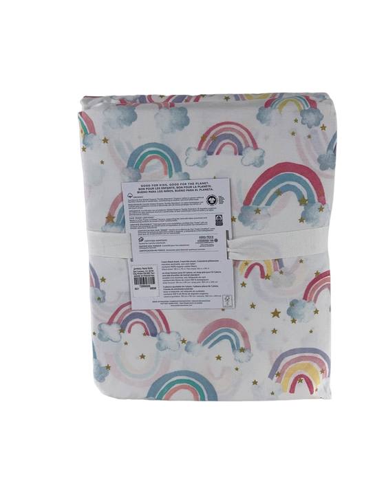 secondhand Pottery Barn Kids Rainbow Cloud Organic Sheet Set, Twin