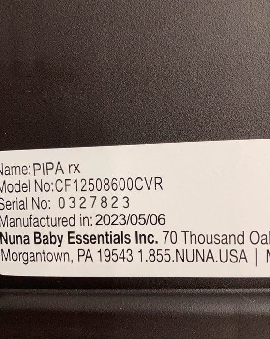 Nuna PIPA rx Infant Car Seat, 2023, Caviar