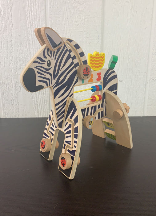 used Manhattan Toy Safari Zebra Wooden Toddler Activity Toy