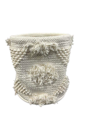 used Crate & Kids Dottie Woven Macrame Kids Small Storage Bin, Natural