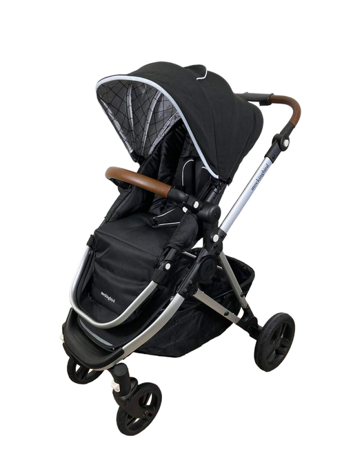 secondhand Mockingbird Single Stroller, 2023, Black, Windowpane, Silver With Penny Leather