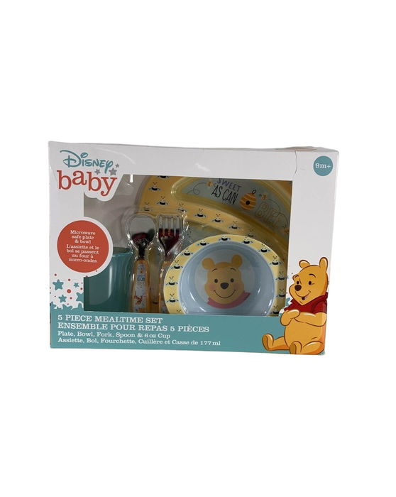 used The First Years Disney Baby 5 Piece Mealtime Set, Winnie the Pooh