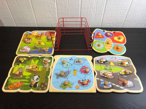 secondhand BUNDLE Puzzle Rack And Wooden Puzzles