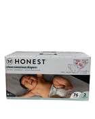 used Honest Company Club Box Diapers, Size 2, 76 Count, Young At Heart + Rose Blossom