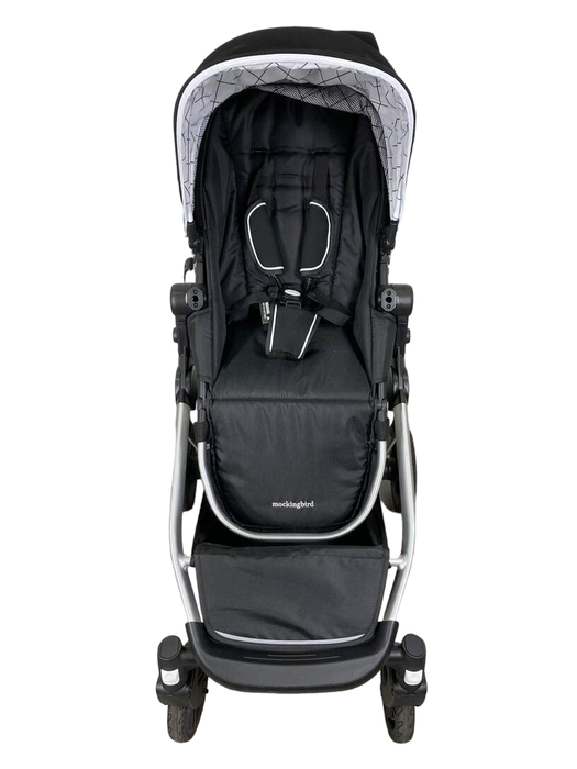 secondhand Mockingbird Single to Double Stroller, 2022, Silver with Penny Leather, Windowpane, Black