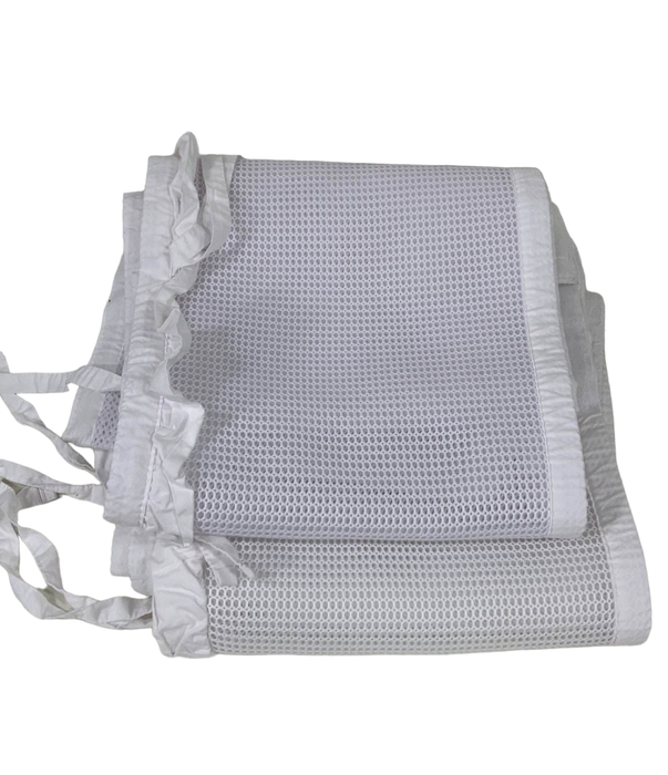 used Breathable Baby Mesh Crib Liner Deluxe Ruffle Collection, White