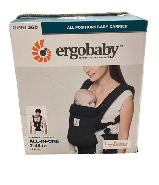 used Ergobaby Omni 360 Cotton Baby Carrier, Pure Black