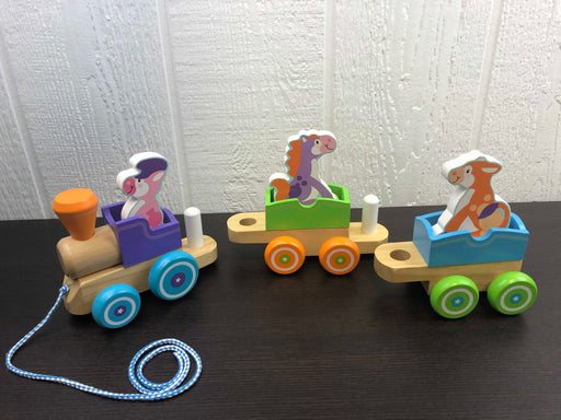 secondhand Melissa & Doug First Play Wooden Rocking Animals Train