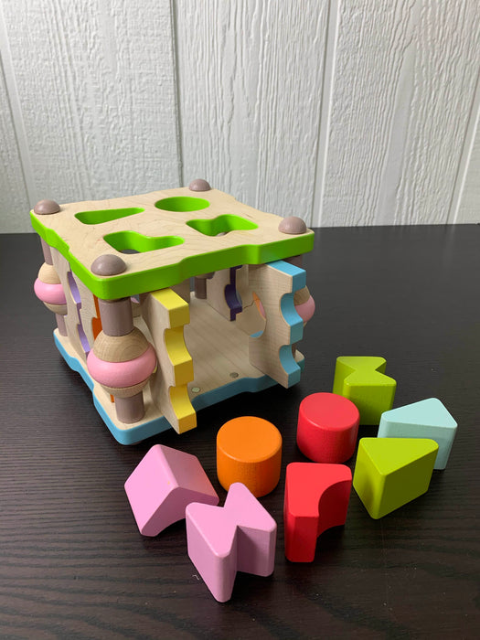 used Wise Elk Wooden Shape Sorting Cube