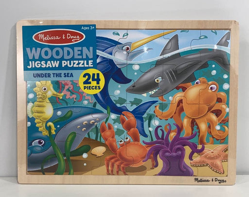 used Melissa & Doug 24-Piece Wooden Jigsaw Puzzle, Under the Sea