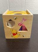 secondhand Melissa & Doug Winnie The Pooh Wooden Shape Sorting Cube