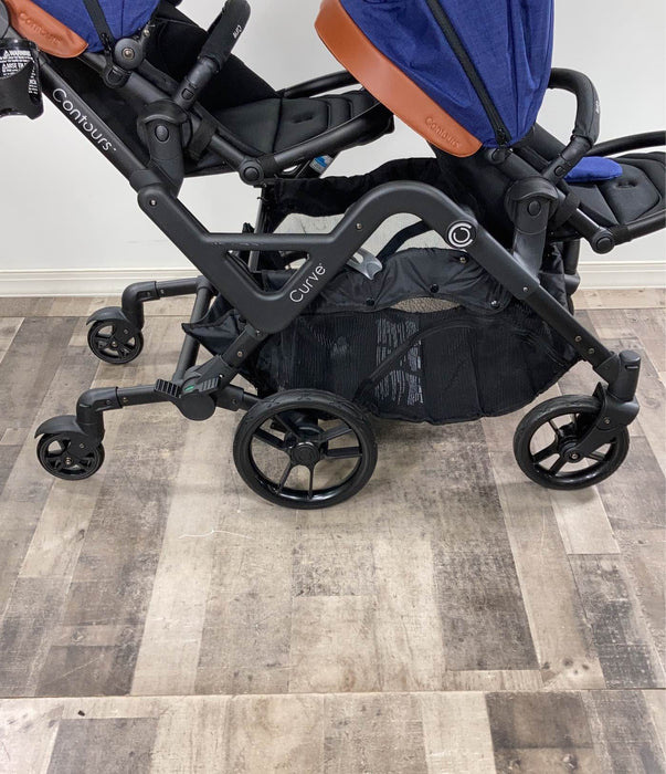 Contours Curve Double Stroller, 2018, Indigo Blue