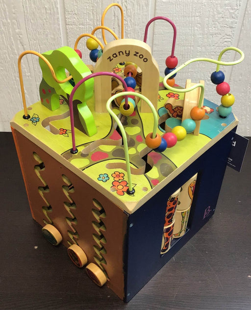 used B. toys Zany Zoo Wooden Activity Cube