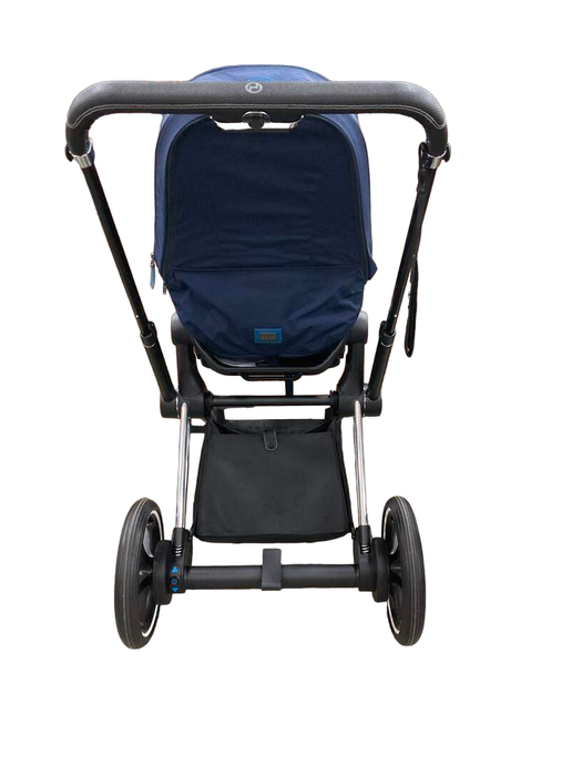 Cybex E-PRIAM Electric Stroller, 2021, Matt Black, Indigo Blue