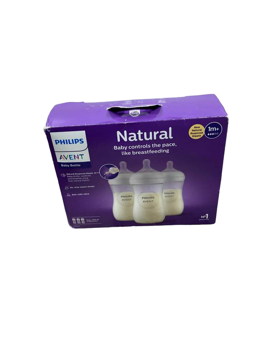 secondhand Philips Avent Natural Baby Bottles, 9oz, 3-Pack, Clear