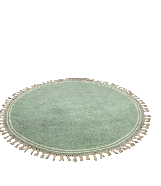 used Safavieh Easy Care Round Rug, Teal Ivory