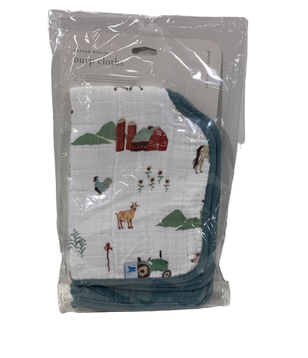 used Little Unicorn Cotton Muslin Burp Cloth 2 Pack, Farmyard