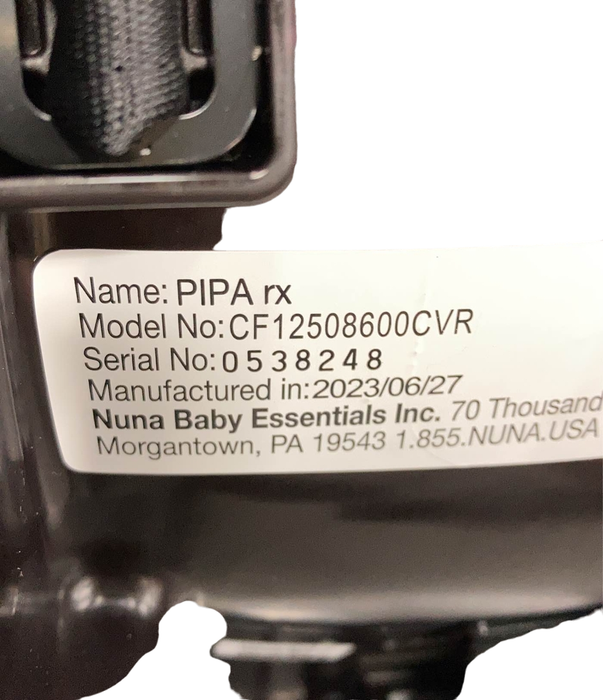 Nuna PIPA rx Infant Car Seat with RELX Base, 2023, Caviar