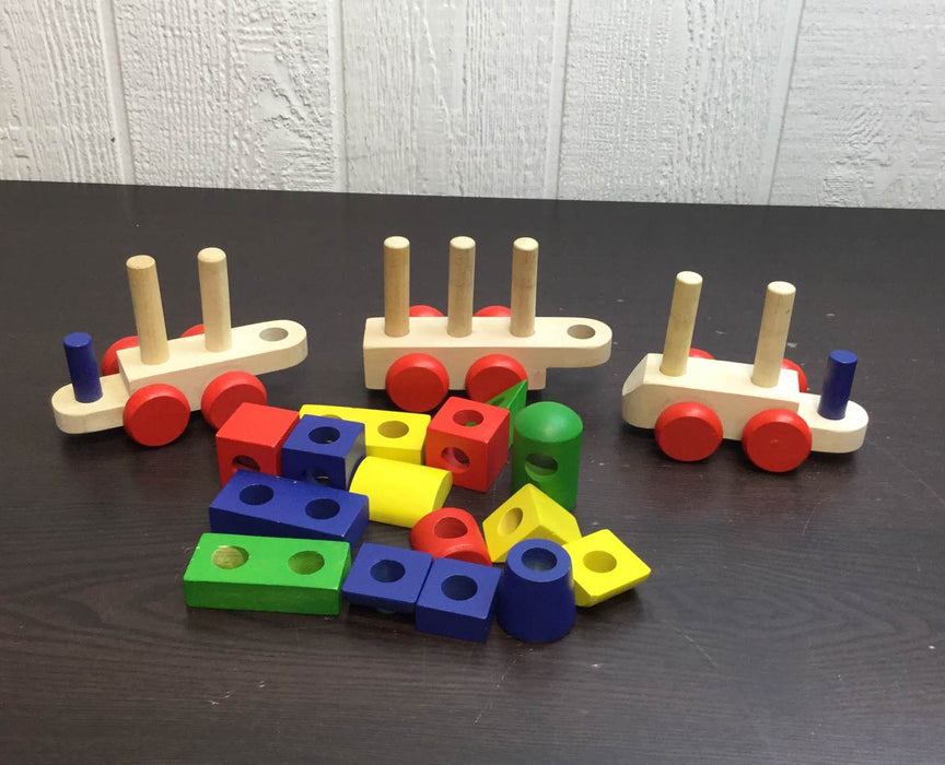 used Melissa & Doug Wooden Stacking Train