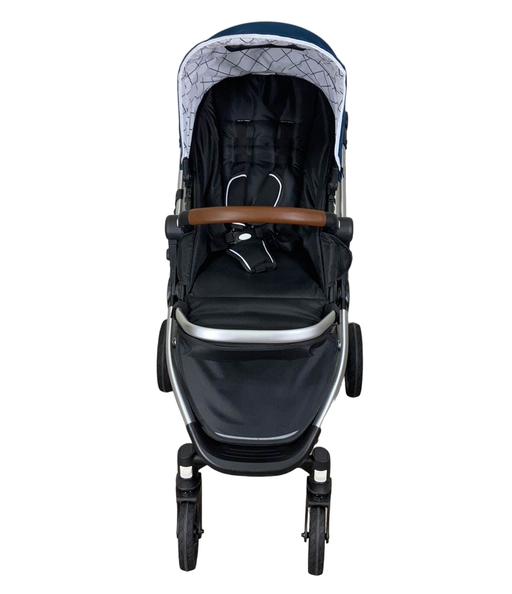 secondhand Mockingbird Single Stroller, 2023, Sea, Windowpane, Silver With Penny Leather