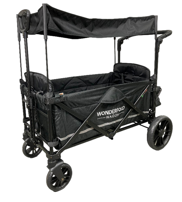 Wonderfold X2 Push + Pull Double Stroller Wagon, 2022, Black