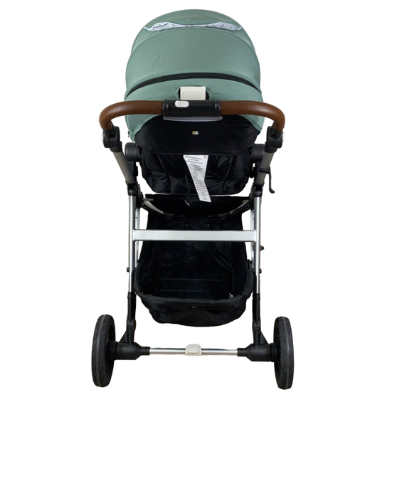 Mockingbird Single Stroller, 2023, Sage, Silver With Penny Leather, Windowpane