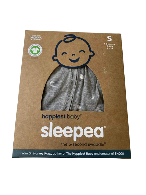 used Happiest Baby Sleepea Swaddle, Small, Graphite Gray Planets