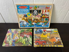 used BUNDLE Melissa & Doug Wooden Puzzles