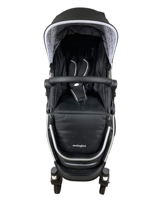 secondhand Mockingbird Single Stroller, 2023, Silver With Black Leather, Windowpane