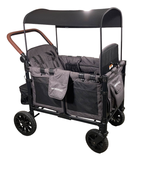 secondhand Wonderfold W2 Luxe Multifunctional Double Stroller Wagon, 2023, Charcoal Black