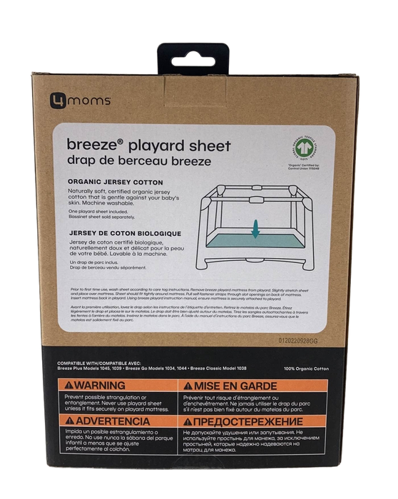 secondhand 4moms Breeze Playard Organic Jersey Cotton Sheet