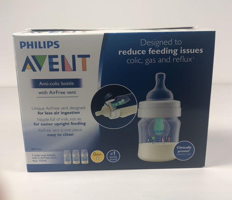 secondhand Philips Avent Anti Colic Wide Neck Bottles, 4oz, 3 Pack