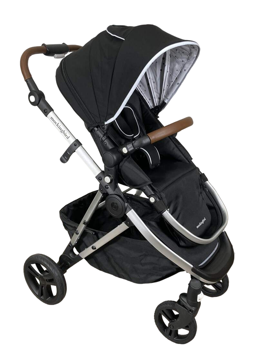 used Mockingbird Single Stroller, 2023, Black, Watercolor Drops, Silver With Penny Leather