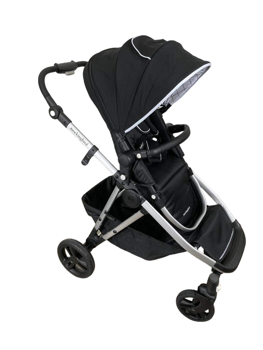 used Mockingbird Single to Double Stroller, 2023, Silver with Black Leather, Windowpane, Black