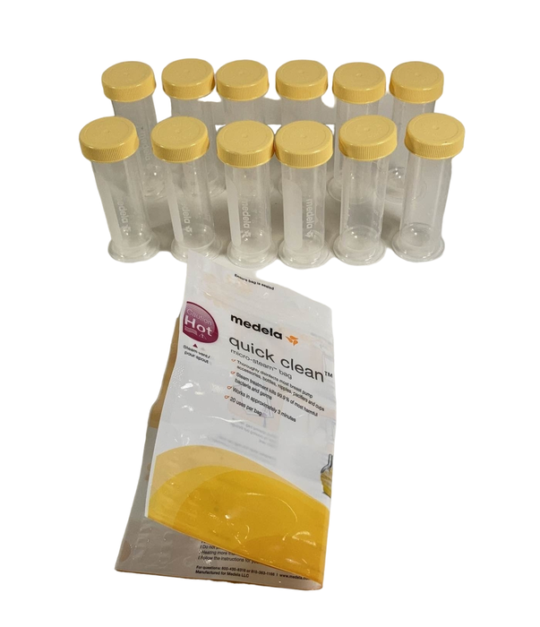 used Medela Breast Milk Collection and Storage Bottles with Solid Lids -12 Pack, 2.7 oz-HIDDEN NEED PICTURES 4/20