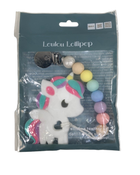 used LouLou Lollipop Silicone Teether Gem Set, Rainbow Unicorn