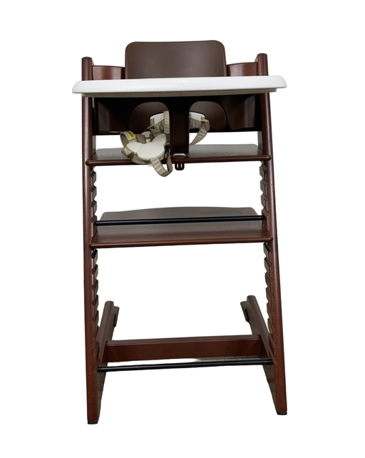 used Stokke Tripp Trapp High Chair with Baby Set and Tray, Walnut, White