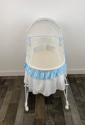 secondhand Dream On Me Portable 2-in-1 Bassinet, Blue & White stripes