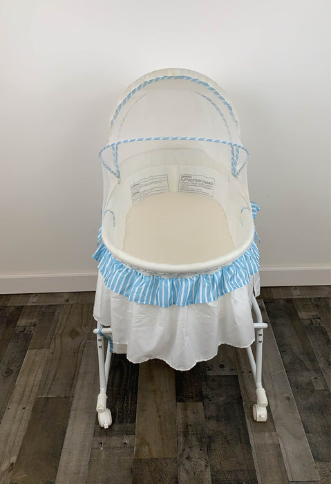 secondhand Dream On Me Portable 2-in-1 Bassinet, Blue & White stripes