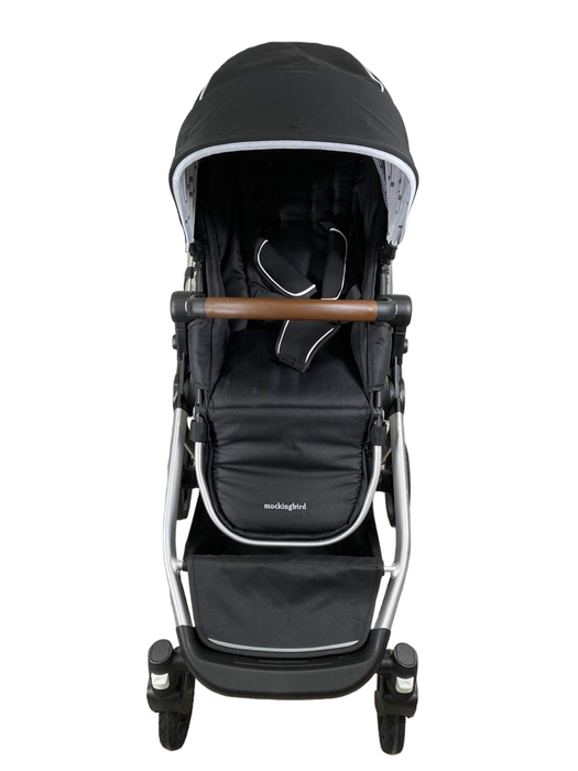 secondhand Mockingbird Single to Double Stroller, 2022, Silver with Penny Leather, Watercolor Drops, Black