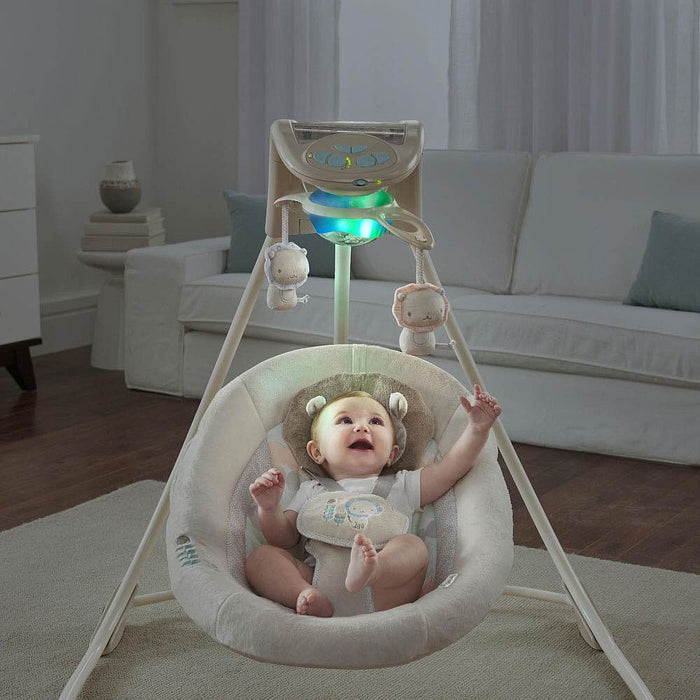 secondhand Ingenuity InLighten Cradling Swing Lullaby Lion