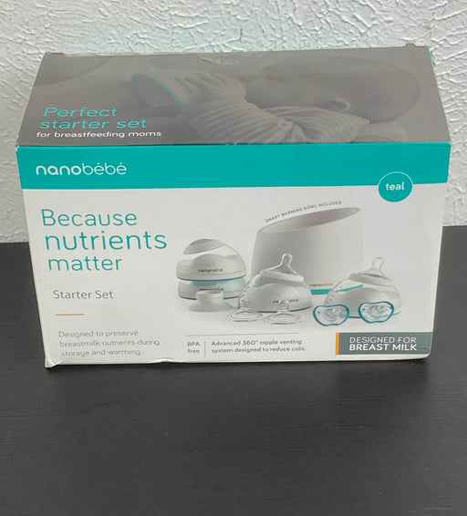 secondhand Nanobébé Breastmilk Bottle Starter Set, Teal