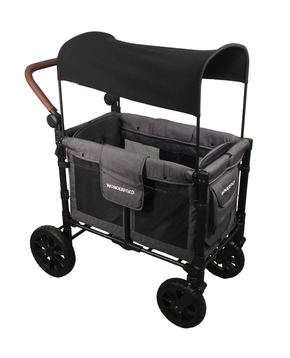 used Wonderfold W2 Luxe Multifunctional Double Stroller Wagon, Charcoal Gray, 2023