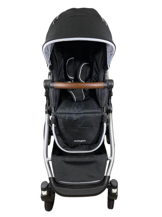 secondhand Mockingbird Single to Double Stroller, 2022, Silver with Penny Leather, Windowpane, Black