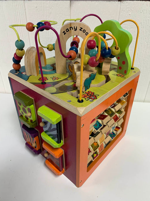 used B. Toys Zany Zoo Wooden Activity Cube, [DONATE]